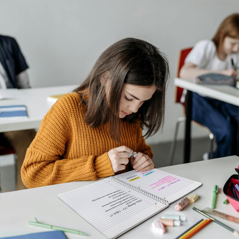 ساني دفاتر ملاحظات SUNEE الحلزونية، 3 عبوات، موضوع واحد، ورق مسطر للكلية، 8 بوصات × 10-1/2 بوصة، 70 ورقة لكل دفتر ملاحظات، دفاتر ملاحظات حلزونية بألوان جمالية متنوعة للمدرسة - Image 5